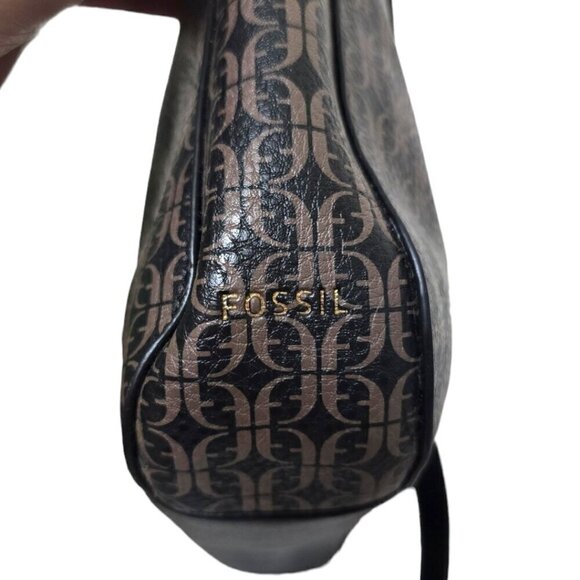 Fossil Farrah Black & Brown Crossbody Purse - Picture 8 of 16